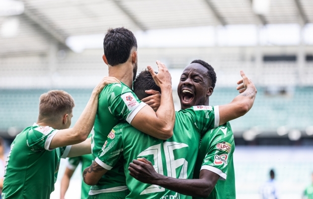 Leedulastega mängitud avaringi järel võis Levadia rõõmustada. Foto: Jana Pipar