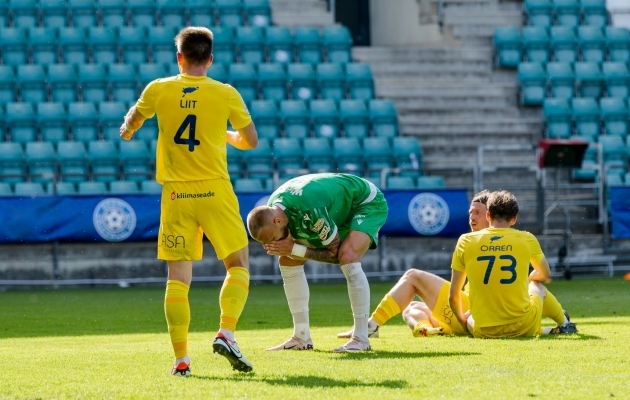 Levadia ei suutnud Kuressaare väravat lahti muukida. Foto: Katariina Peetson / jalgpall.ee