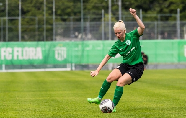 Getter Saar naasis vigastuspausilt ja oli kohe edukas. Foto: Katariina Peetson / jalgpall.ee