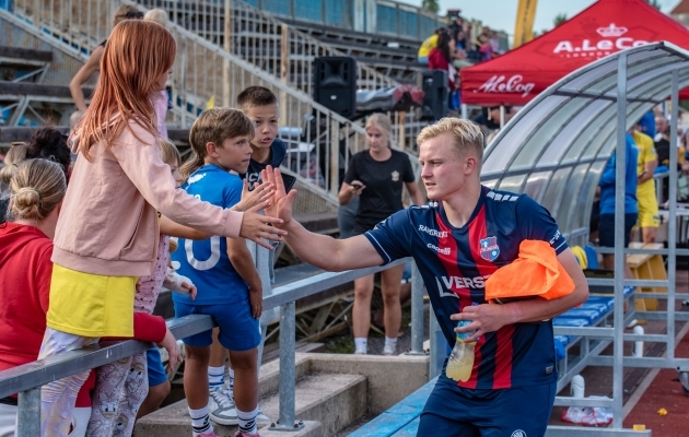 Michael Lilander pärast Paide võidumängu Kuressaare üle. Foto: Allan Mehik