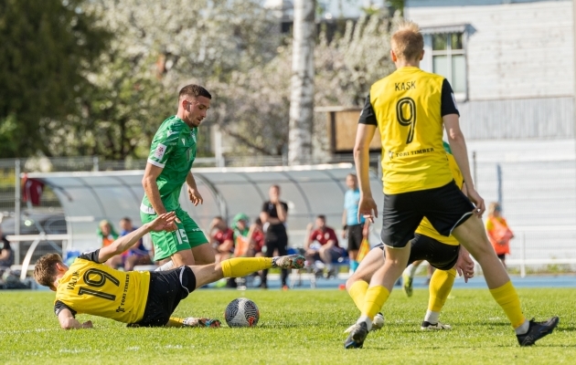 Seni vaid ühe kaotuse saanud Levadia tahab karukoopast väljuda elusalt. Foto: Katariina Peetson / jalgpall.ee