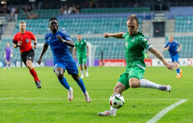 Joao Pedro puudumise järel on Levadia algkoosseisu kuulunud Mark Oliver Roosnupp. Foto: Katariina Peetson / jalgpall.ee