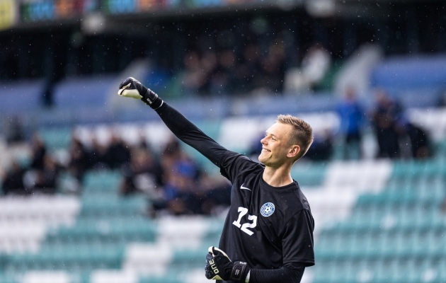 Eesti koondise esiväravavaht Karl Jakob Hein. Foto: Jana Pipar