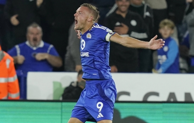 Jamie Vardy lõi Leicester City mängus Tottenhamiga viigile. Foto: Scanpix / Andrew Yates / Sportimage