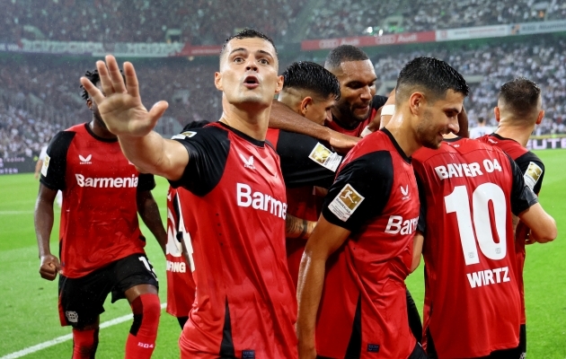 Leverkusen jätkas sealt, kus pooleli jäi. Foto: Scanpix / Wolfgang Rattay / Reuters