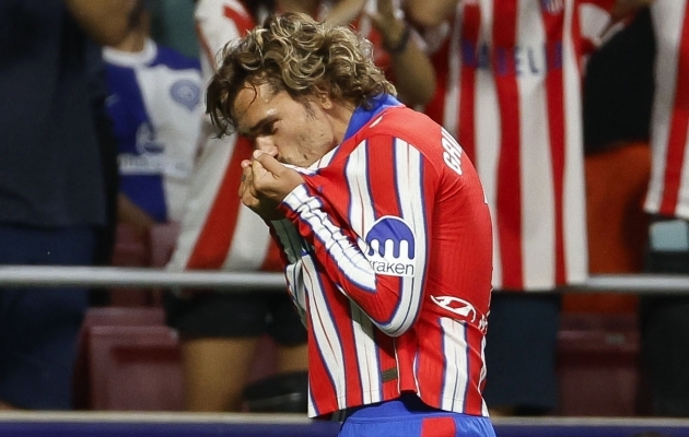 Antoine Griezmann lõi Atletico Madridi avavärava. Foto: Scanpix / Mariscal / EPA