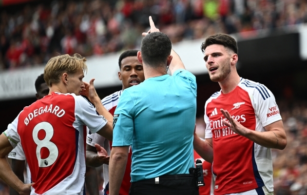 Declan Rice jättis Arsenali teise poolaja alguses kümnekesi väljakule. Foto: Scanpix / Dylan Martinez / Reuters