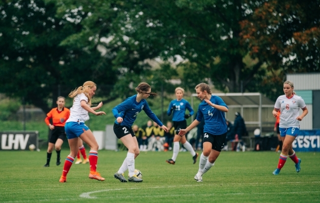 Eesti neiud kohtuvad kodusel Balti turniiril lisaks Lätile ja Leedule ka Fääri saartega. Foto: Liisi Troska / jalgpall.ee