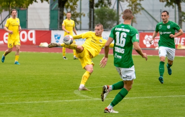 Aleksander Iljin lõi Kuressaare teise värava. Foto: Allan Mehik