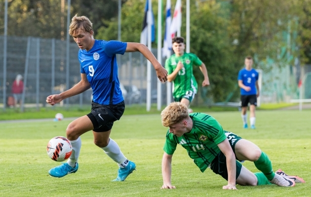 Eesti värava lõi põhjaiirlaste vastu Aston Visse. Foto: Katariina Peetson / jalgpall.ee