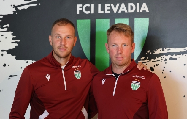 FCI Levadia jalgpallikooli spordidirektor Nikita Martõnov ja klubi uus noortetöö koordinaator Kristen Viikmäe. Foto: FCI Levadia