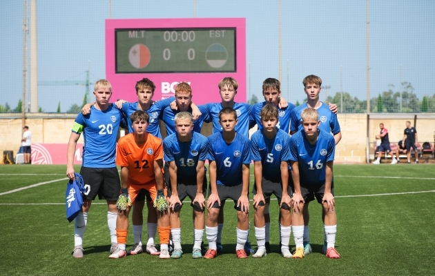 Eesti U15 koondis. Foto: Malta jalgpalliliit