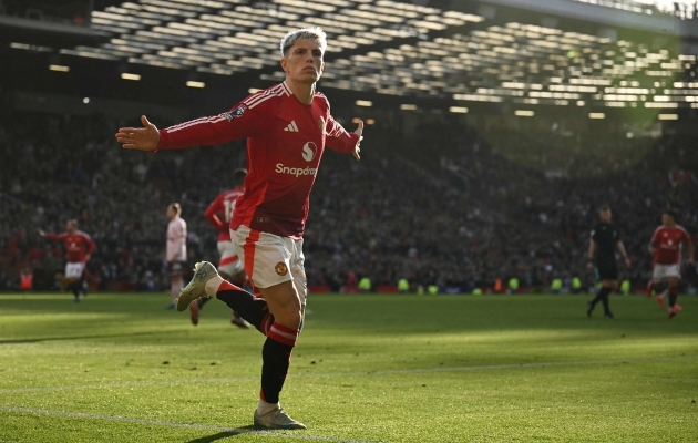 Alejandro Garnacho lõi teise poolaja alguses Unitedi viigivärava. Foto: Scanpix / Oli Scarff / AFP