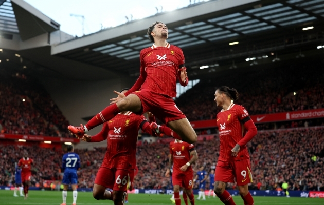 Curtis Jones teenis Chelsea vastu penati ja lõi seejärel ise võiduvärava. Foto: Phil Noble / Reuters / Scanpix