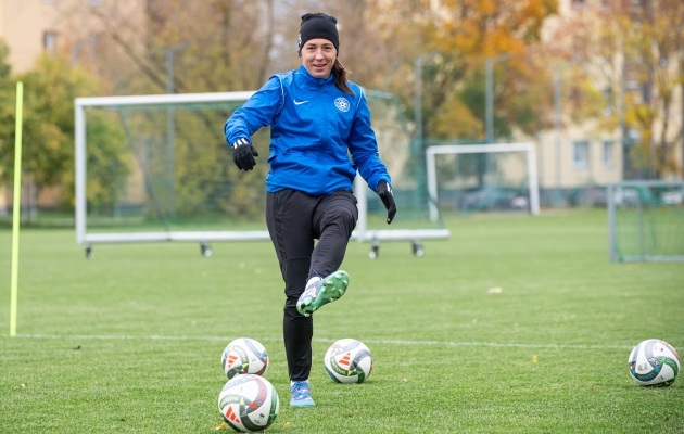 Vlada Kubassova täna koondise treeningul. Foto: Liisi Troska / jalgpall.ee