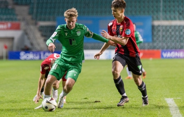 Levadia surus näiliselt Unitedit terve mäng, kuid viigist paremat tulemust nad täna ei väärinud. Foto: Katariina Peetson / jalgpall.ee