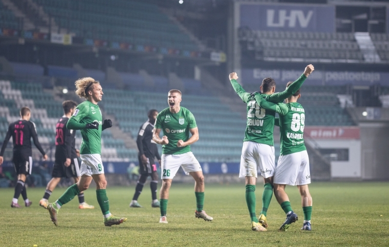 Flora lõi teisel poolajal kolm väravat ja pööras 0:2 kaotusseisu 3:2 võiduks. Foto: Jana Pipar