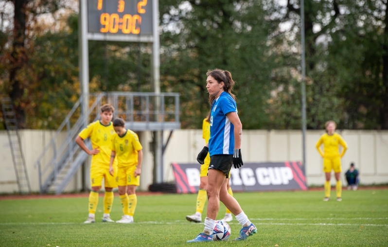 Vlada Kubassova ülihiline penaltivärav viis Eesti penaltiseeriasse. Foto: Liisi Troska / jalgpall.ee