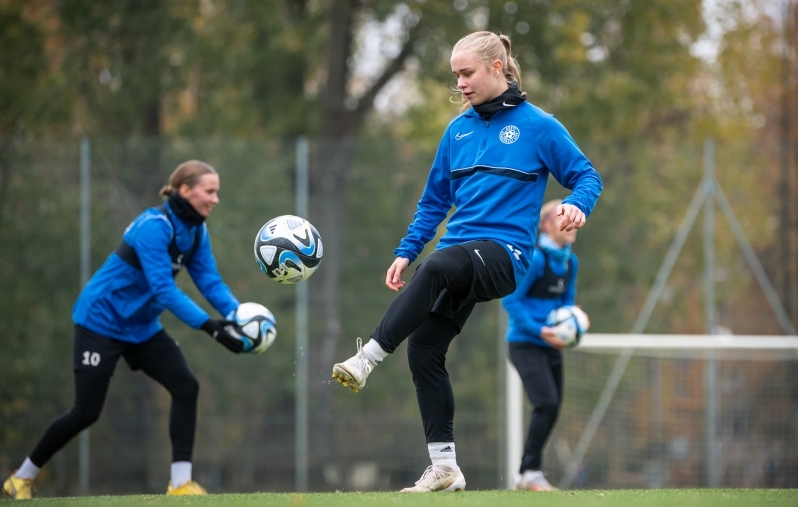 Jaanika Volkov on Eesti koondise üks välismängijatest. Foto: Liisi Troska / jalgpall.ee