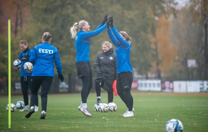 Eesti astub võistlustulle kell 18. Foto: Liisi Troska / jalgpall.ee