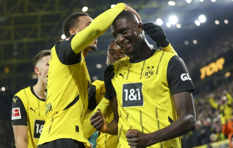 Serhou Guirassy lõi 65. minutil Borussia võiduvärava. Foto: Scanpix / Christopher Neundorf / EPA