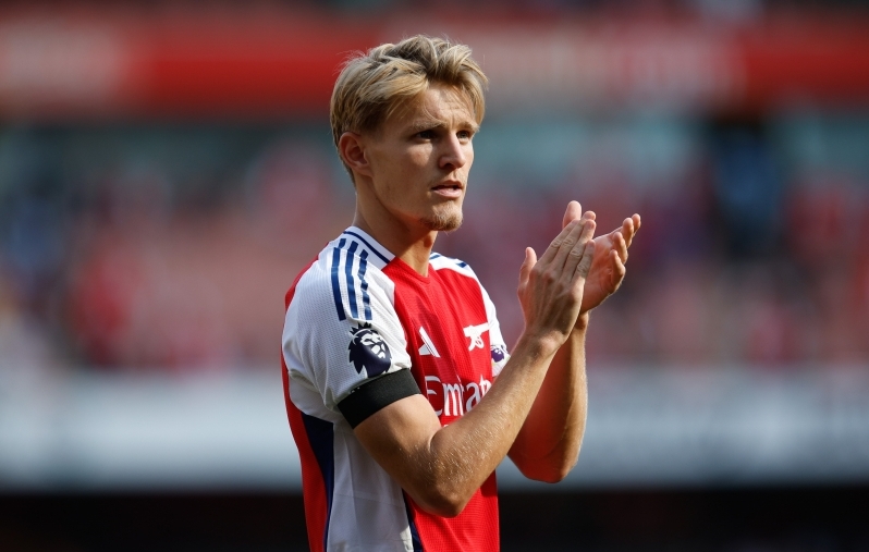 Arsenali kapten Martin Ödegaard on laatsaretist tagasi. Foto: Scanpix / David Cliff / EPA