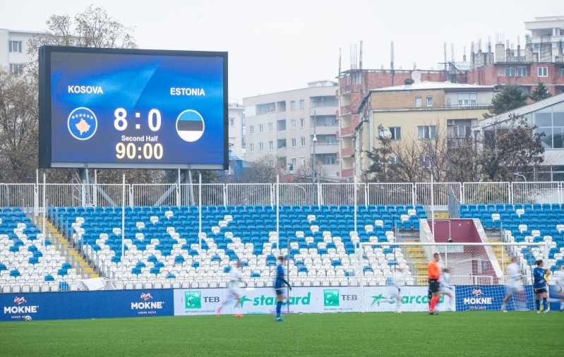 Eesti koondis sai Kosovolt ülikindlalt lüüa. Foto: Liisi Troska / jalgpall.ee