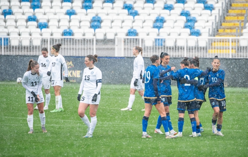 Eesti ei suutnud Kosovo kiireid tulekuid peatada. Foto: Liisi Troska / jalgpall.ee