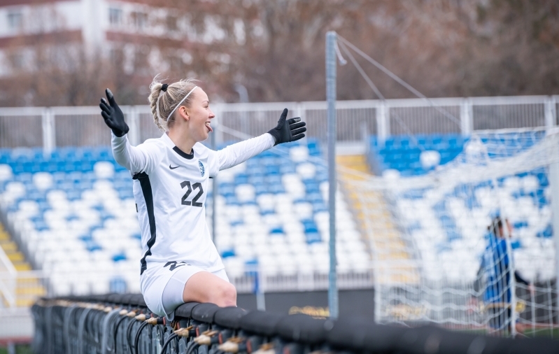 Kristina Teern lõi oma teise koondisevärava. Foto: Liisi Troska / jalgpall.ee