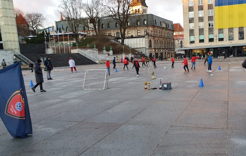 FC Ararati meeleavaldus Vabaduse väljakul. Foto: Soccernet.ee