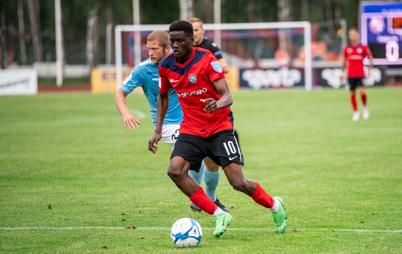 Pierre Kabore lõi eelmisel hooajal koos Sergo Kuhhianidzega enim väravaid Transi eest. Foto: Liisi Troska / jalgpall.ee