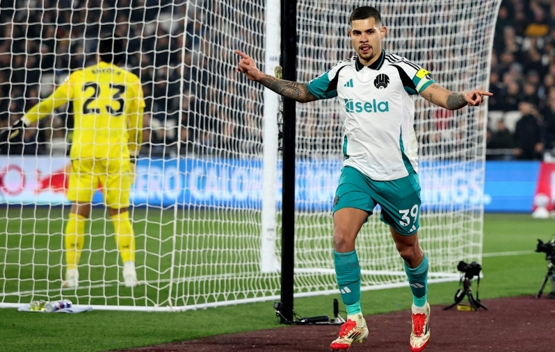 Bruno Guimaraes lõi Newcastle Unitedi võiduvärava. Foto: Scanpix / Toby Melville / Reuters