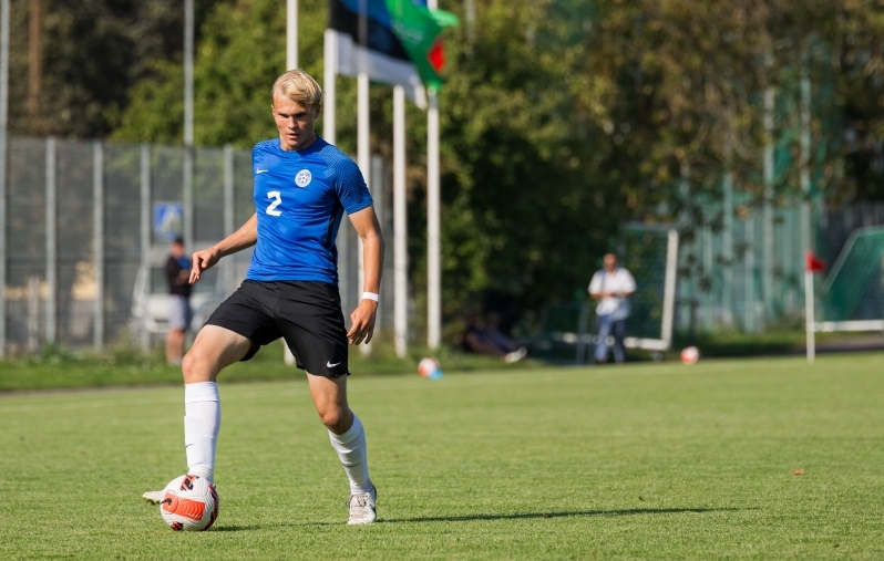 Eesti U19 koondise kaitsja Mark Hendrik Kukk. Foto: Katariina Peetson / jalgpall.ee