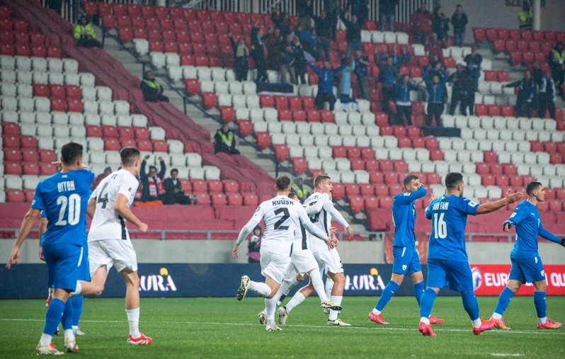 Maksim Paskotši pärast juhtvärava löömist. Foto: Liisi Troska / jalgpall.ee