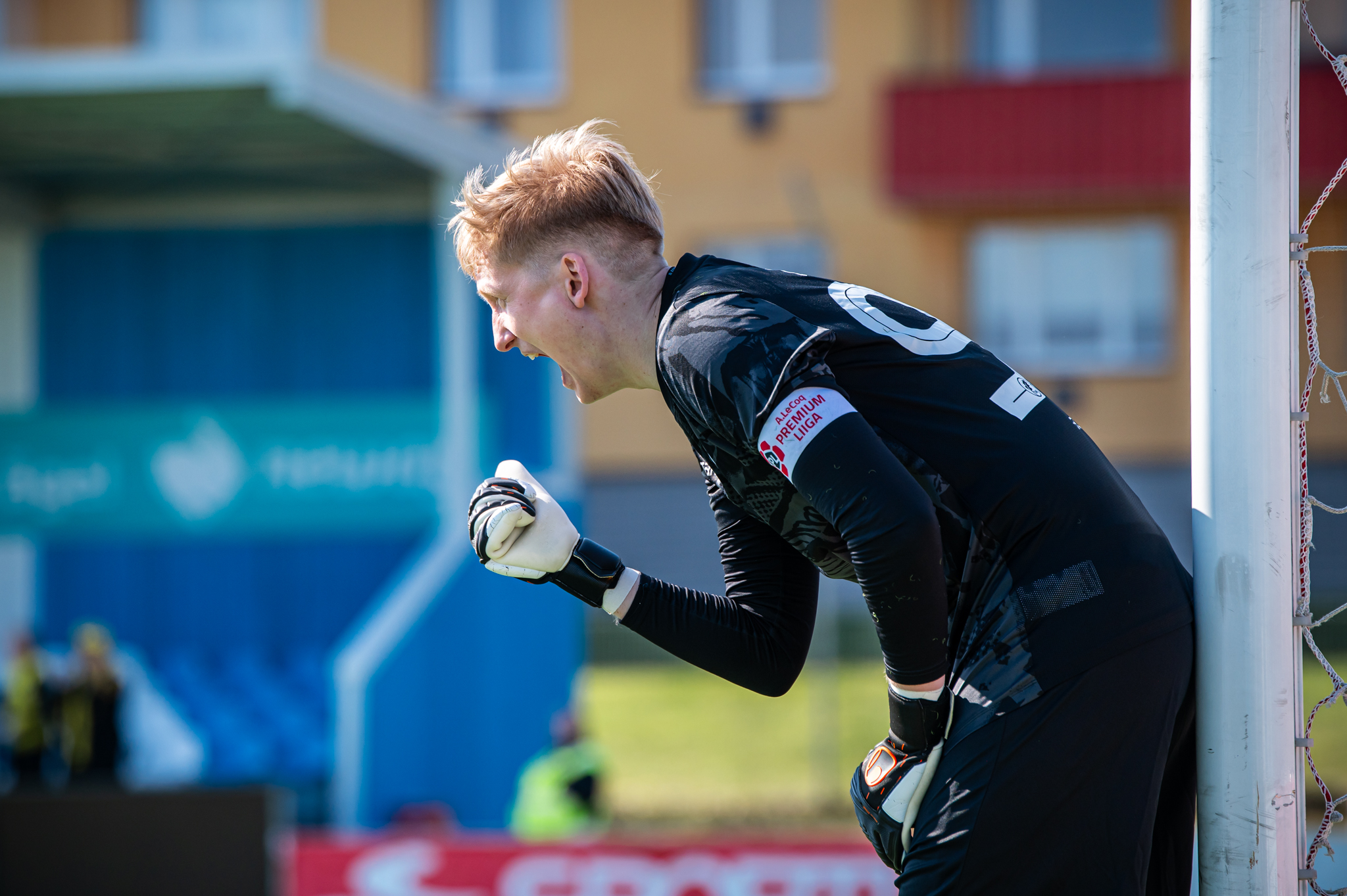 Aland tänavuse hooaja esimeses Vaprusega peetud kohtumises valjuhäälselt juhiseid jagamas. Foto: Liisi Troska / jalgpall.ee