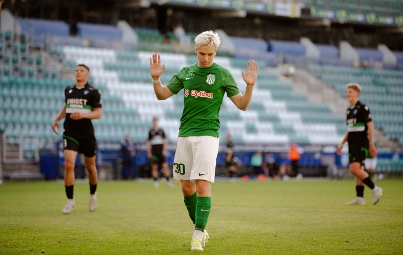 Tristan Toomas Teev&auml;li ei t&auml;histanud Kalevile l&ouml;&ouml;dud v&auml;ravat. Foto: Liisi Troska / jalgpall.ee