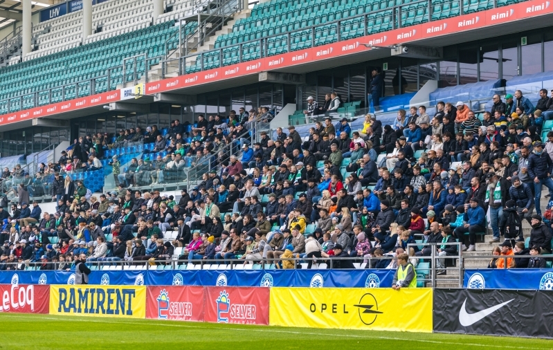 Hooaja rekordpublikuga mänguks oli maikuine Tallinna derbi, mida jälgis 1687 pealtvaatajat. Foto: Katariina Peetson / jalgpall.ee