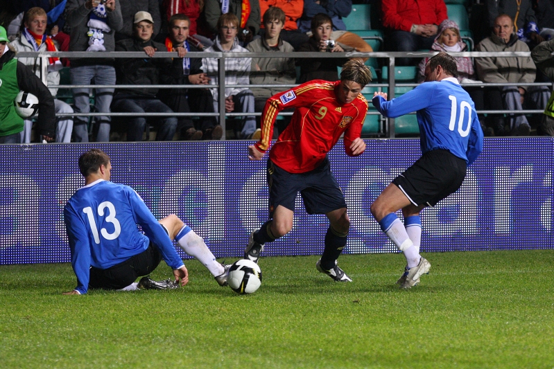 Eesti-Hispaania mäng 2008. aastal A. Le Coq Arenal. Foto: Raimond Raadik / jalgpall.ee