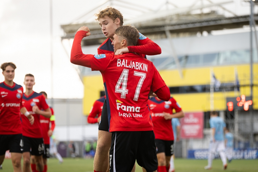 Narva Transi duubel kerkis Esiliiga B liidriks. Foto: Katariina Peetson / jalgpall.ee