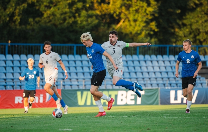 Kristjan Kriis U21 kohtumises Islandi eakaaslaste vastu. Foto: Liisi Troska / jalgpall.ee