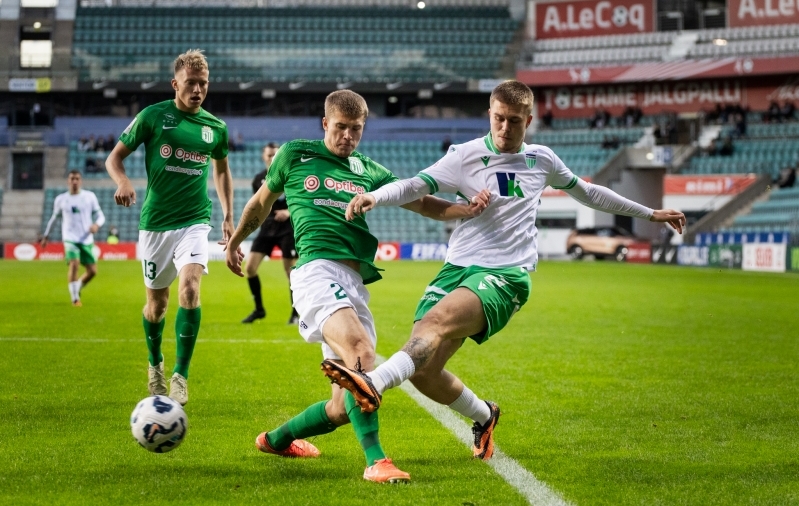 Väravate vahe oli Levadial ja Floral täpselt võrdne. Foto: Katariina Peetson / jalgpall.ee