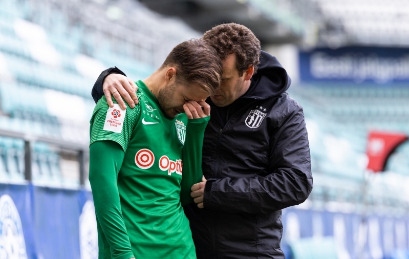 Kolmest null: Rauno Sappinenil tekkisid ootamatud probleemid penaltilöömisega. Foto: Katariina Peetson / jalgpall.ee