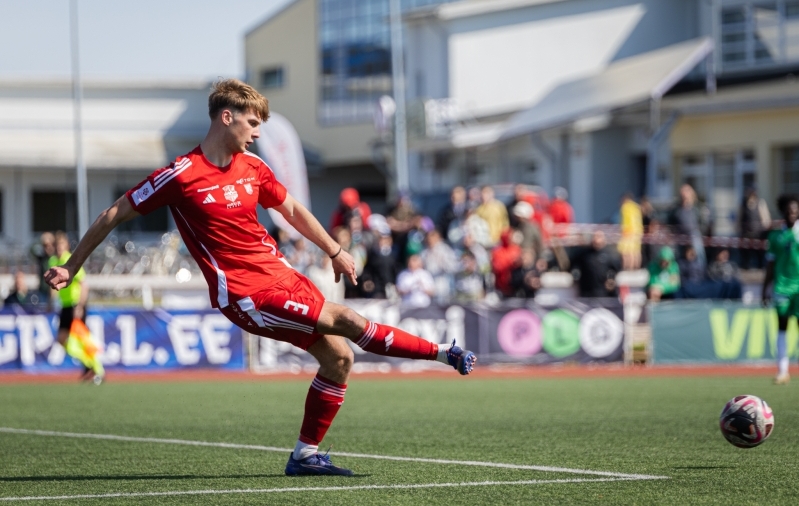 Andreas Kaevats oli üks kahest mängijast, kes lõi kaks omaväravat. Foto: Katariina Peetson / jalgpall.ee