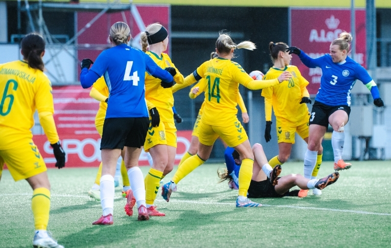 Eesti naiste koondis kaotas novembri l&otilde;pus Leedule 0:2. Foto: Liisi Troska / jalgpall.ee