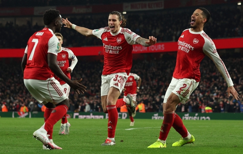 Arsenalil kulus edasip&auml;&auml;su kindlustamiseks loodetust rohkem aega, kuid v&otilde;it siiski tuli. Foto: Scanpix / Adrian Dennis / AFP