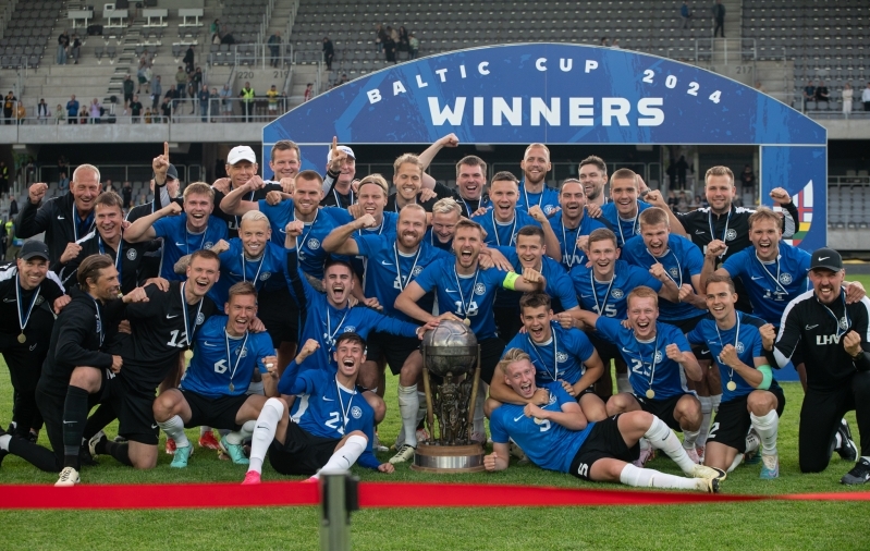 Eesti koondis l&auml;heb Balti turniiri m&auml;ngima tiitlikaitsjana. Foto: Liisi Troska / jalgpall.ee