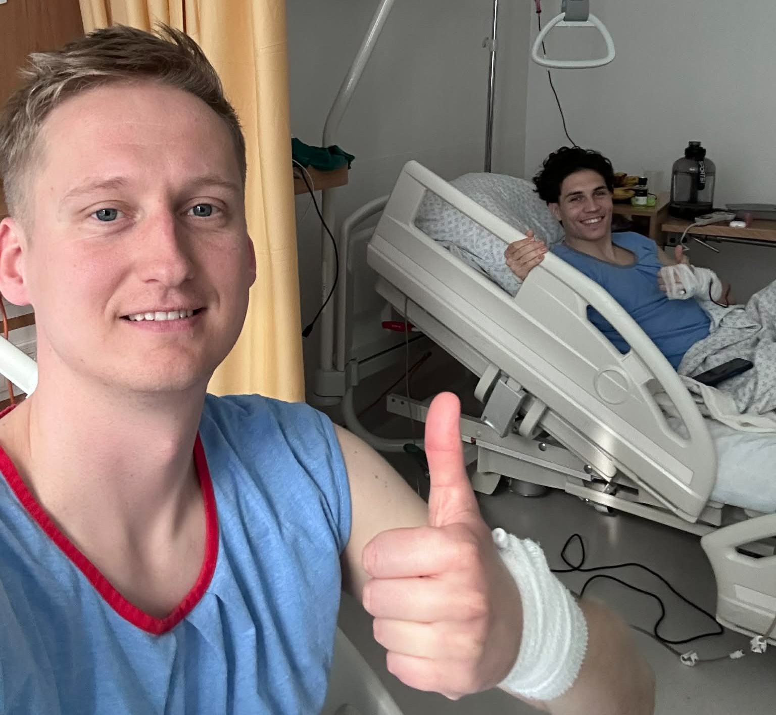 Richard Aland ja Mark Maksimkin asuvad koos t&otilde;siseid traumasid seljatama. Foto: Tartu Tammeka Facebook