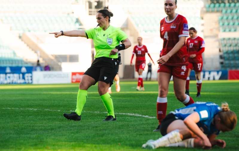 Lisandra Rannasto teenis Eestile penalti. Foto: Liisi Troska / jalgpall.ee