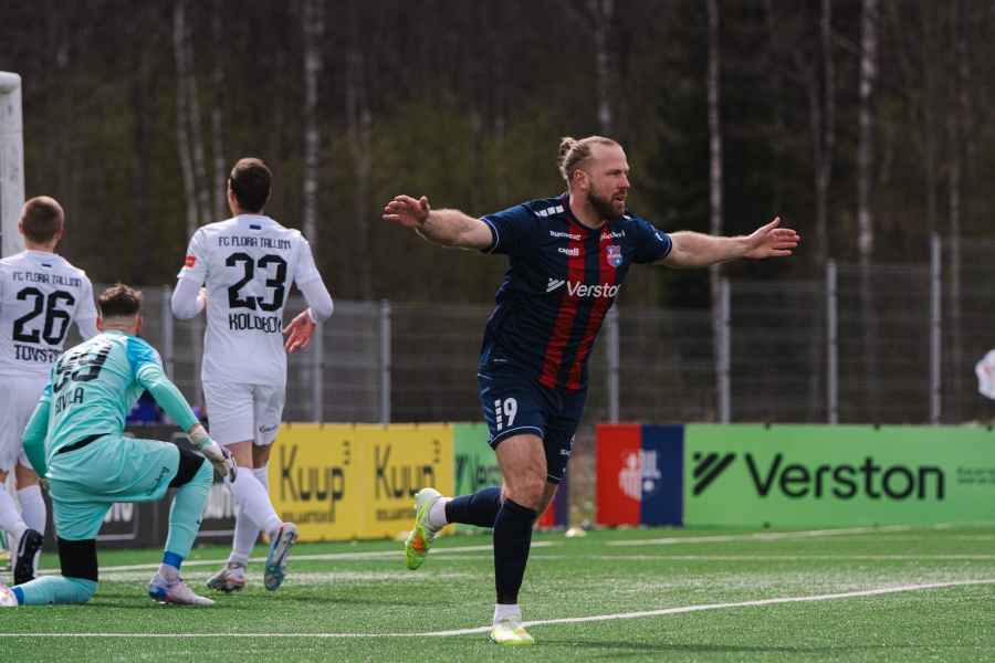 Henri Anier avas kiirelt skoori, ent sellest ei piisanud. Foto: Liisi Troska / jalgpall.ee