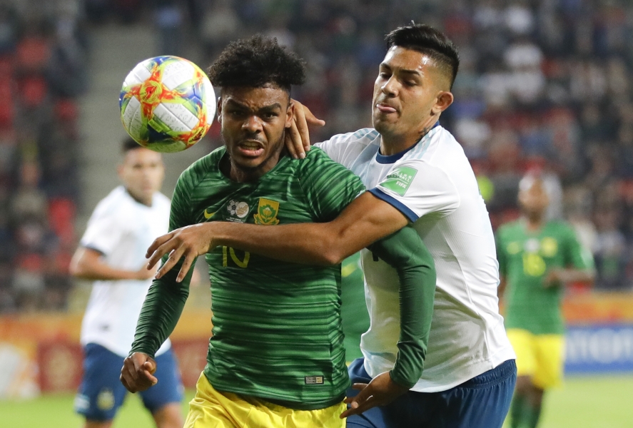 Lyle Foster juhib L&otilde;una-Aafrika r&uuml;ndeliini. Foto: Scanpix / Sergei Grits / AP Photo